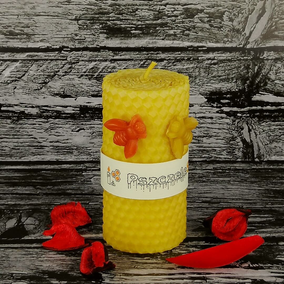 Pszczeli plaster S - naturalna świeca woskowa zwijana z węzy pszczelej 9cm/4,5cm