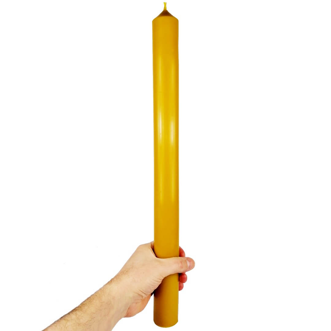 Gromnica DUŻA 52cm/4,3cm - świeca z wosku pszczelego